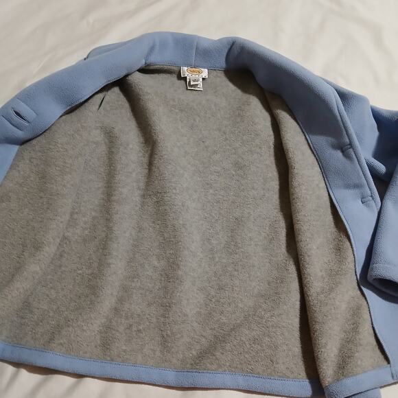 Talbots Petites Woman's S Periwinkle Lightweight Polar Fleece 3-Botton Jacket - Picture 10 of 16